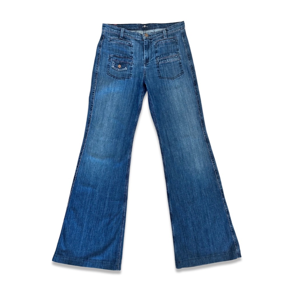 🏷️Price Drop! 7 For All Mankind Mid-Rise Flair 6-Pocket Blue Jeans Size 26